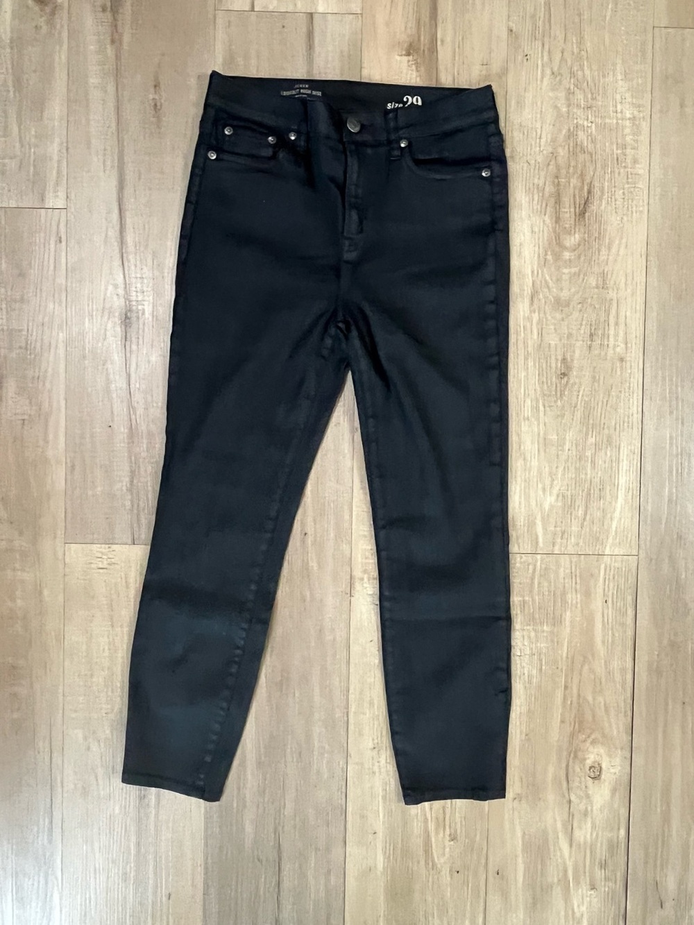 J. Crew Lookout Black Coated High Rise Skinny Jeans
